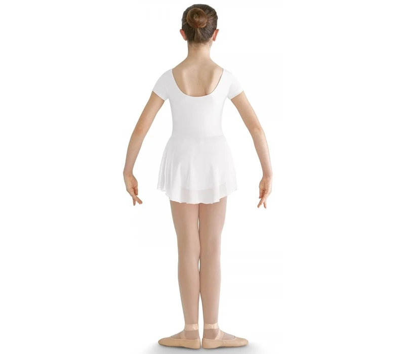 Bloch Trikot mit kurzen Ärmeln und Röckchen – Weiß