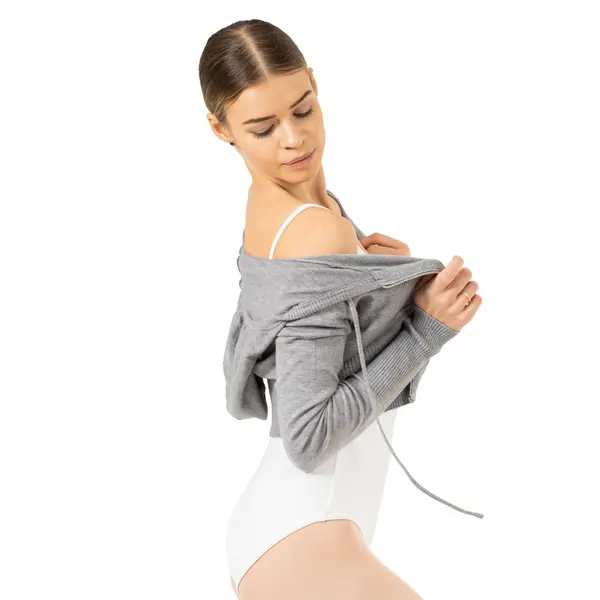 Bloch Cropped Knit Full Zip Hoodie, Damenhoodie mit Kapuze