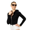 Bloch Cropped Knit Full Zip Hoodie, Damen-Kapuzenjacke – Schwarz Bloch Cropped Knit Full Zip Hoodie, Damen-Kapuzenjacke – Schwarz