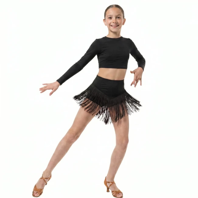 Dancee Wendy, Kinder-Shorts mit Fransen - Schwarz Dancee Wendy, Kinder-Shorts mit Fransen - Schwarz