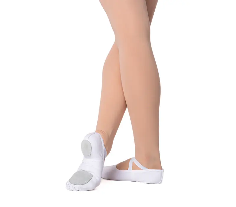 Dancee Pro Stretch, elastische Damen-Ballettschläppchen - Weiß