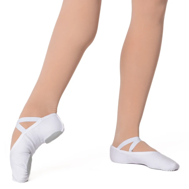 Dancee Pro stretch, elastische Ballettschläppchen für Damen Dancee Pro Stretch, elastische Damen-Ballettschläppchen - Weiß