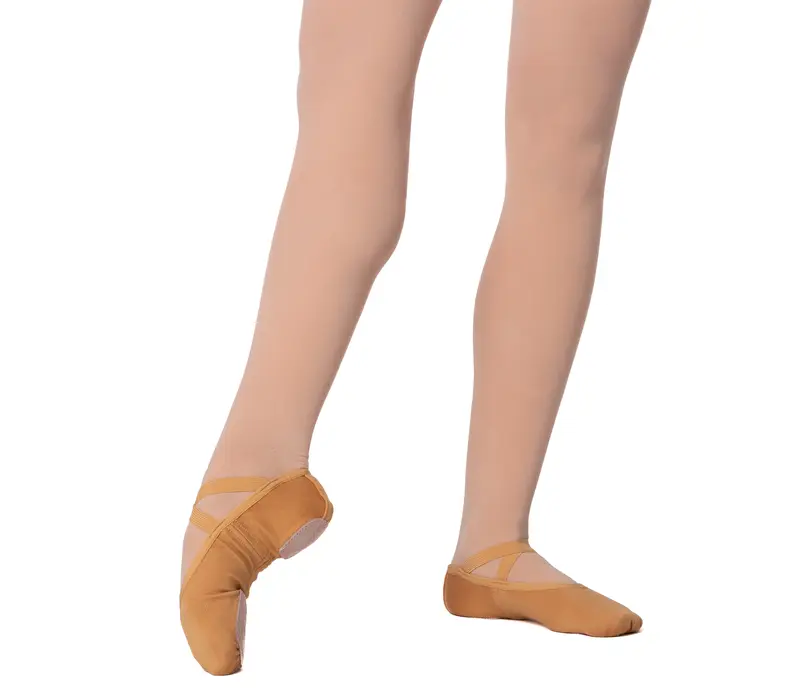 Dancee Pro Stretch, elastische Ballettschläppchen für Damen - Hautfarben - Tan