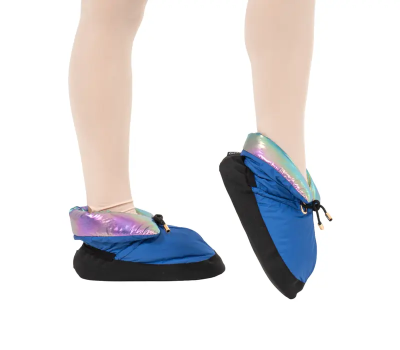 Capezio Mini Glam Warm-up-Booties, Mädchen-Aufwärmschuhe – Metallic-Regenbogen