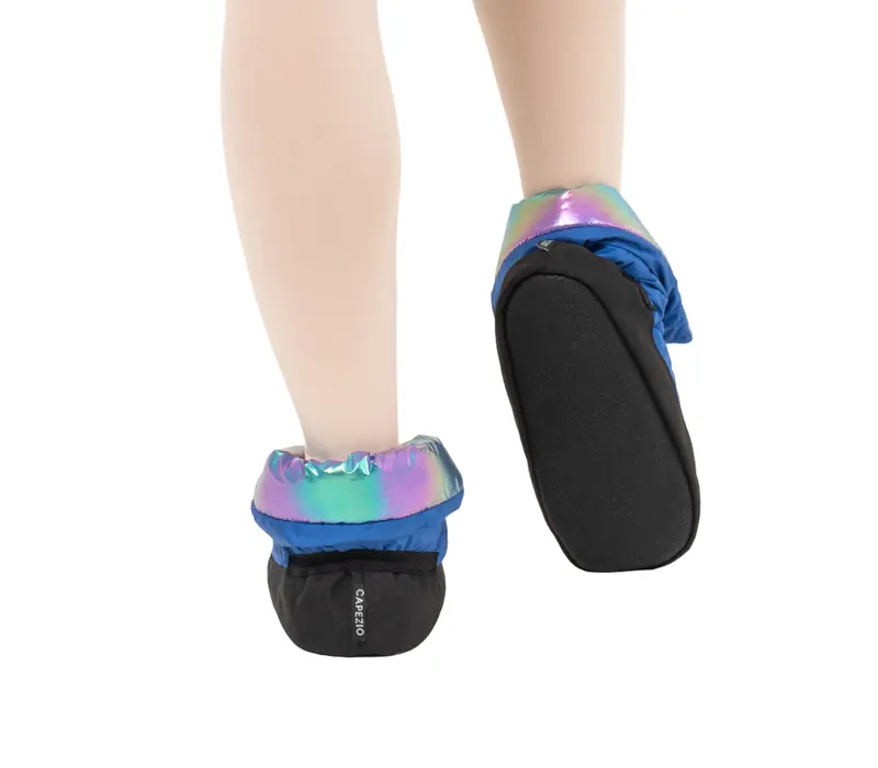 Capezio Mini Glam Warm-up-Booties, Mädchen-Aufwärmschuhe – Metallic-Regenbogen