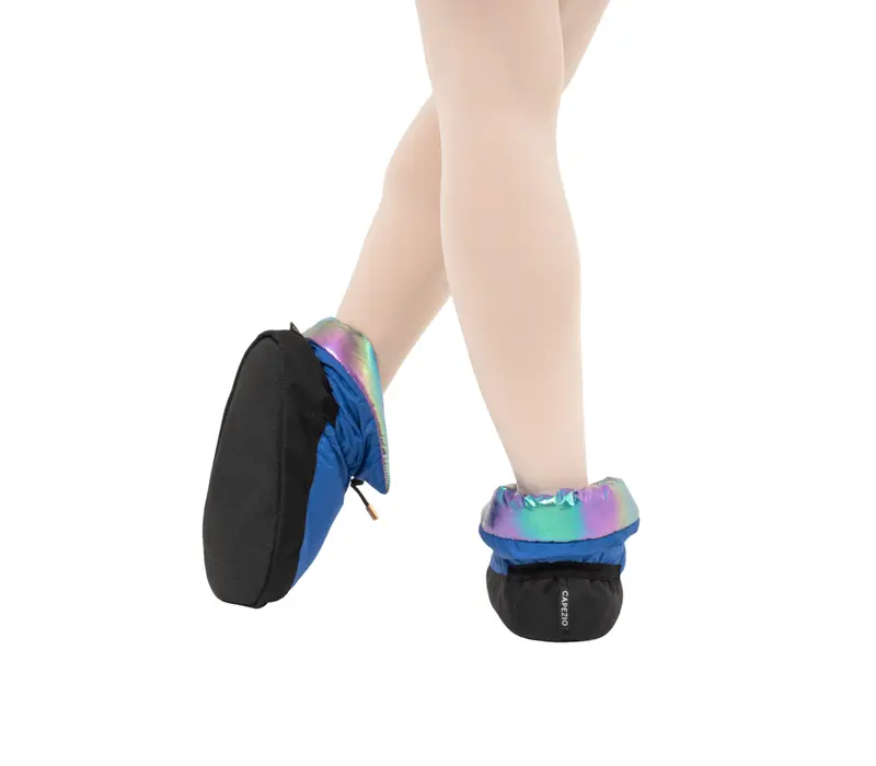 Capezio Mini Glam Warmup Booties, Aufwärmschuhe - Metallic-Regenbogen