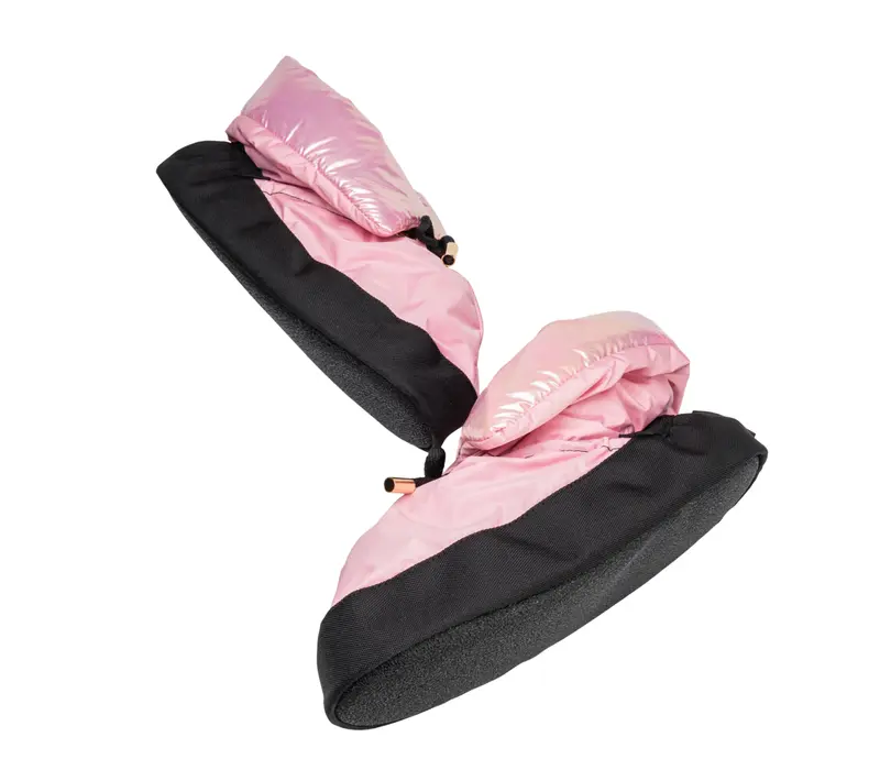 Capezio Mini Glam Warm-up Booties, Mädchen-Aufwärmschuhe – Metallic-Hellrosa