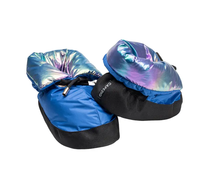 Capezio Mini Glam Warm-up-Booties, Mädchen-Aufwärmschuhe – Metallic-Regenbogen