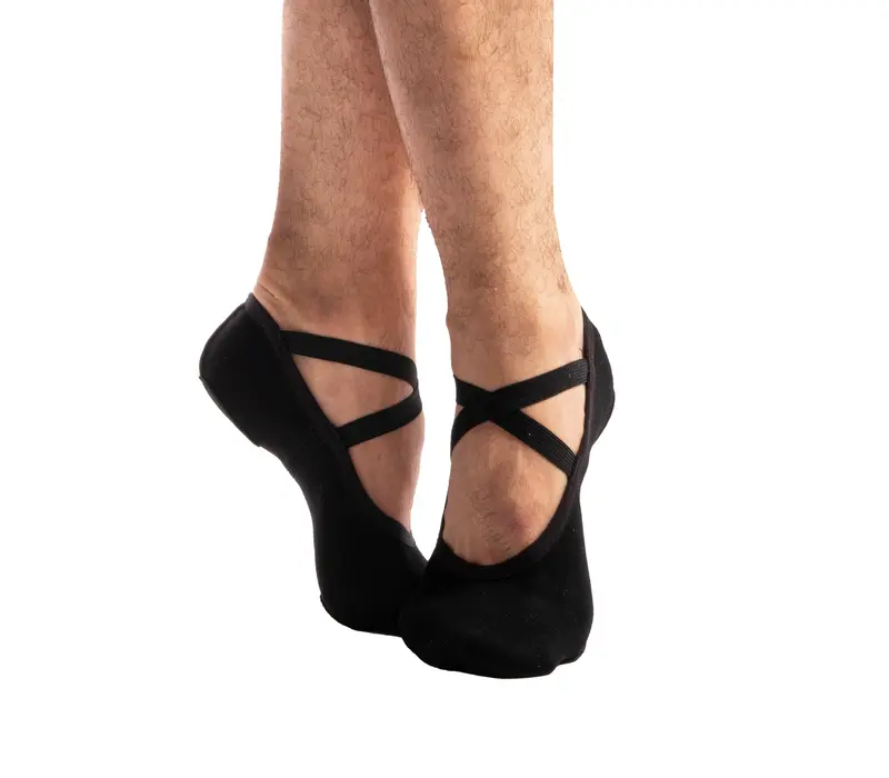 Dansez Vous Vanie L, elastische Ballettschläppchen für Herren – Schwarz