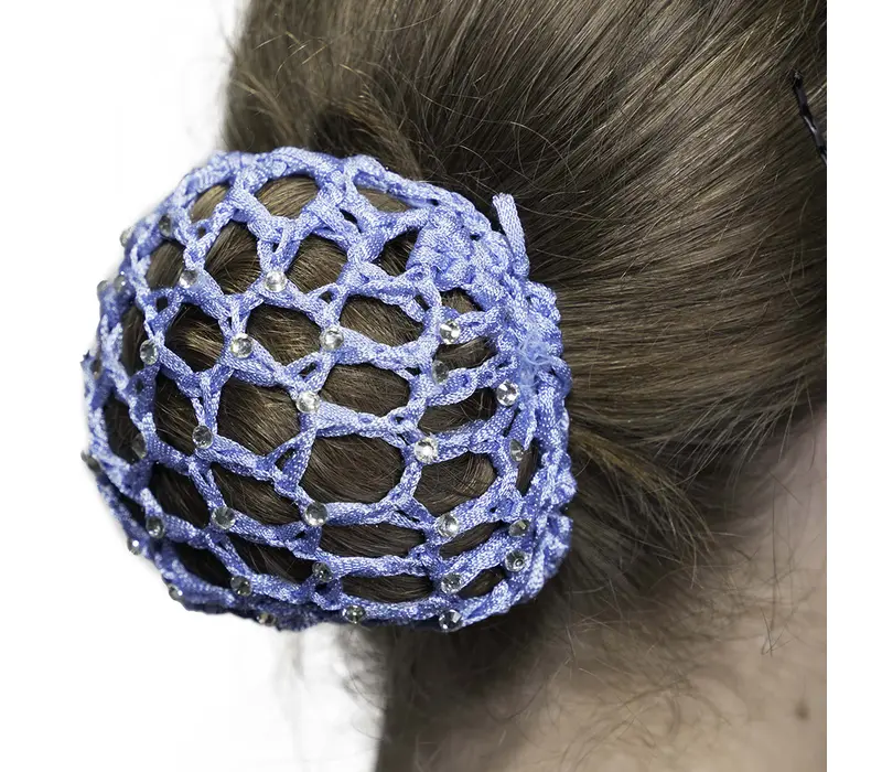 Dansez Vous Dutt-Abdeckung, Haargummi mit Kristall - Blau - light blue