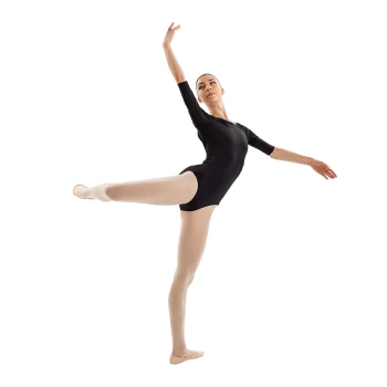 Capezio Essential Boatneck, Dress für Damen mit 3/4-Ärmel - Schwarz