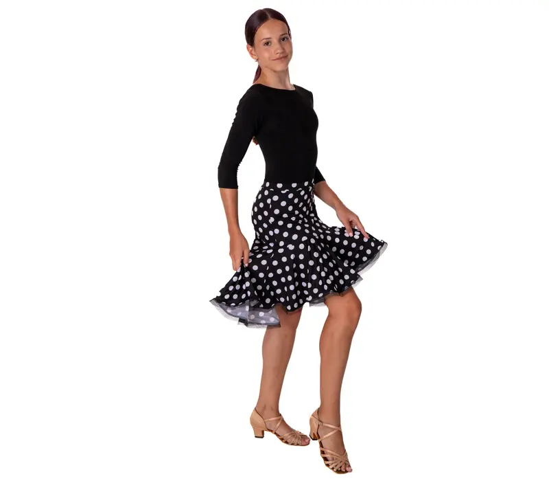 Kinderrock für Latino Basic mit Punkten - Punkte Schwarz Kinderrock für Latino Basic mit Punkten - Punkte Schwarz