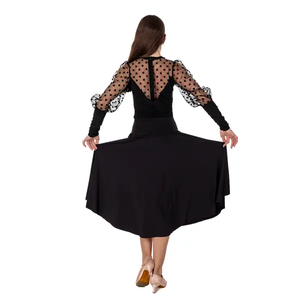 Claudia, Trikot für Mädchen mit transparenten, gepunkteten Ärmeln