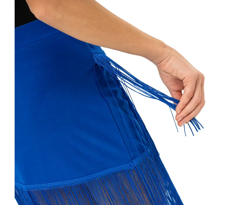 FSD Basic, Mädchen-Fransenrock für Latinotanz – Königsblau