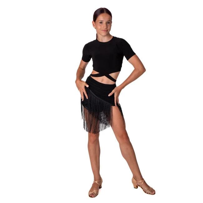 FSD Basic, Mädchen-Fransenschürze für Latin - Schwarz FSD Basic, Mädchen-Fransenschürze für Latin - Schwarz