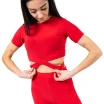Beny, Damen-Top mit kurzen Ärmeln und Bindung – Rot – red