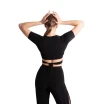 Beny, Damen-Top mit kurzen Ärmeln und Bindung – Schwarz Beny, Damen-Top mit kurzen Ärmeln und Bindung – Schwarz
