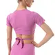 Benita, Damentop mit kurzen Ärmeln und Bindeband Benita, Damentop mit kurzen Ärmeln und Bindeband