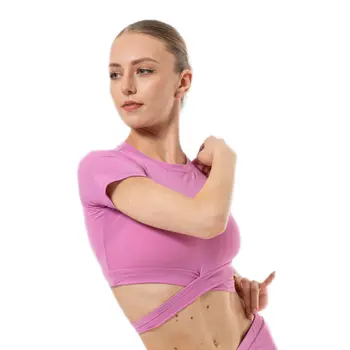 Benita, Damentop mit kurzen Ärmeln und Bindeband