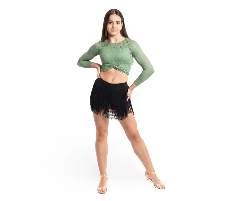 FSD Natty, Shorts für Mädchen mit bunten Fransen - Schwarz