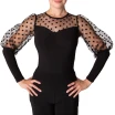 Claudia, Body für Damen mit transparenten, gepunkteten Ärmeln Claudia, Body für Damen mit transparenten, gepunkteten Ärmeln