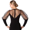 Claudia, Body für Damen mit transparenten, gepunkteten Ärmeln Claudia, Body für Damen mit transparenten, gepunkteten Ärmeln