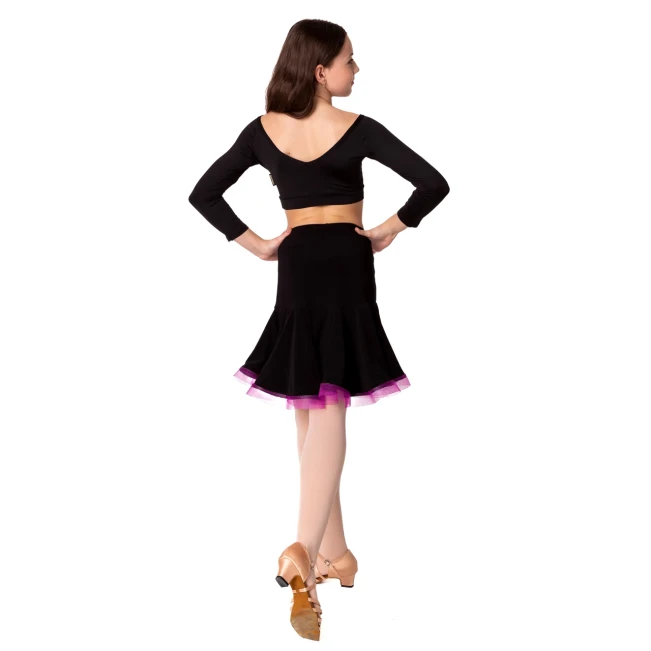 Kinderrock für Latino Basic – Schwarz/Karminrot