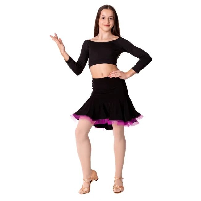 Kinderrock für Latino Basic – Schwarz/Karminrot