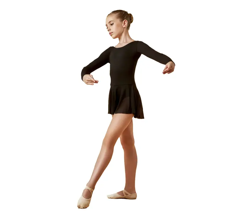 Domenica, Trikot mit langen Ärmeln und Röckchen - Schwarz