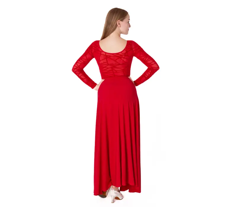 Karla line, Damen-Body für Latin mit langem Ärmel - Rot - red