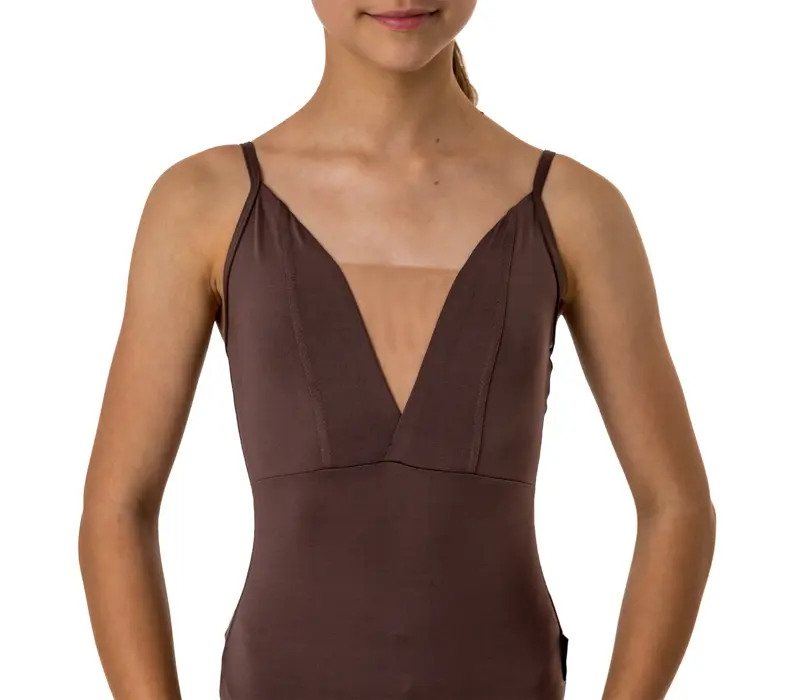 Brielle, Mädchen-Trikot mit dünnen Trägern - Kaffee - Mocco GP