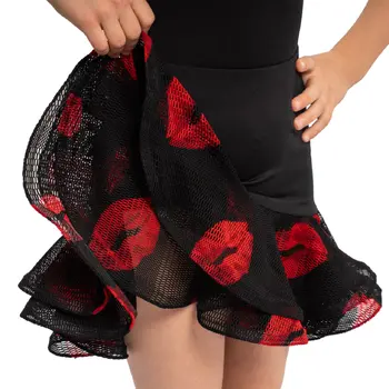 Grand Prix Ruby lips, Rock mit Küsschen für Mädchen