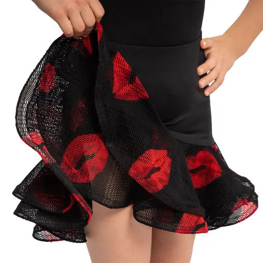 Grand Prix Ruby lips, Rock mit Küsschen für Mädchen