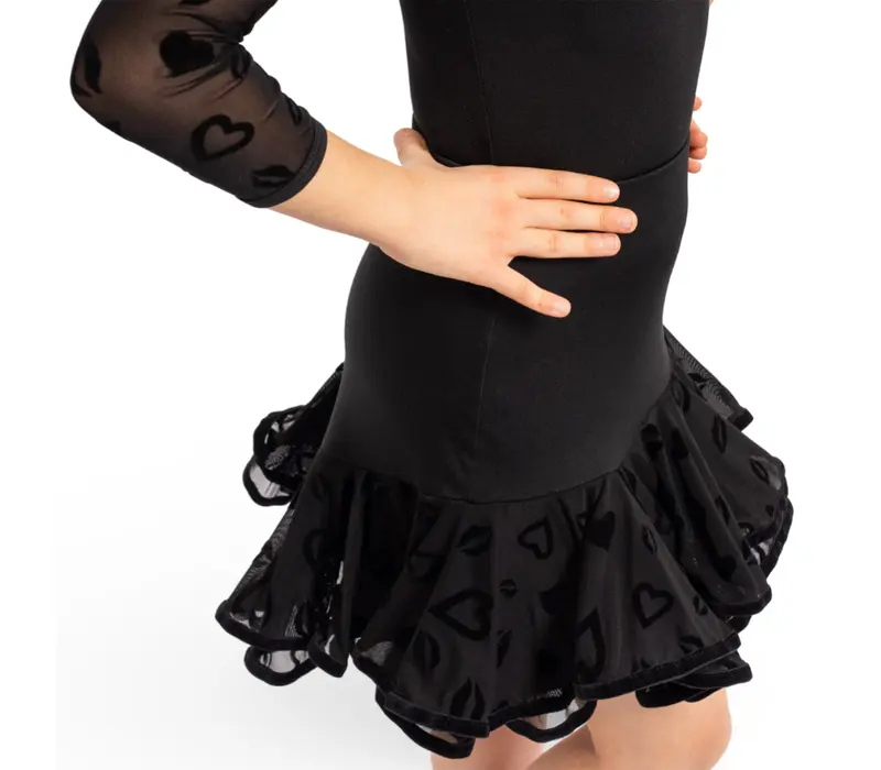 Grand Prix Ruby lips, Rock mit Kussmündern für Mädchen - Schwarz