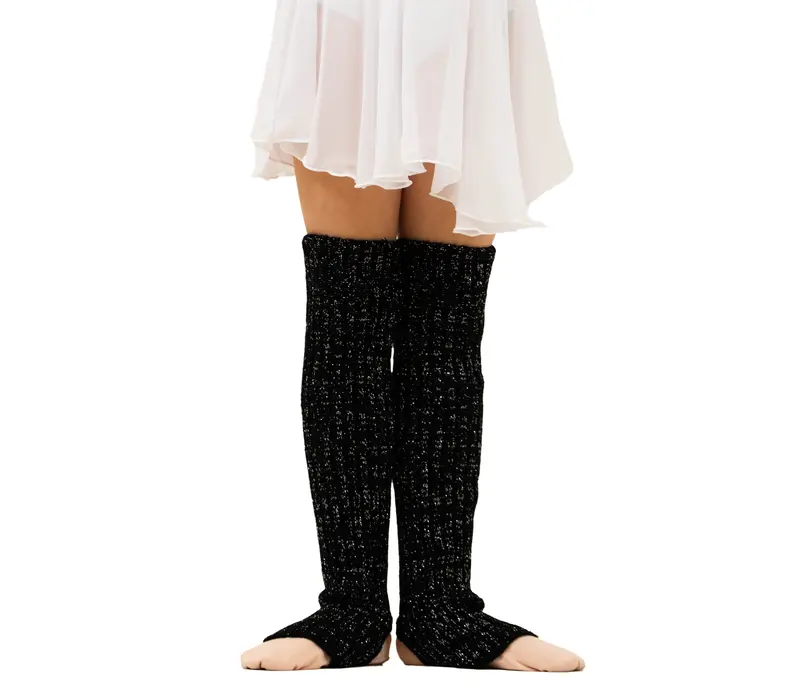 Intermezzo Prelux, gestrickte Stulpen mit Silberfaden - Weiß