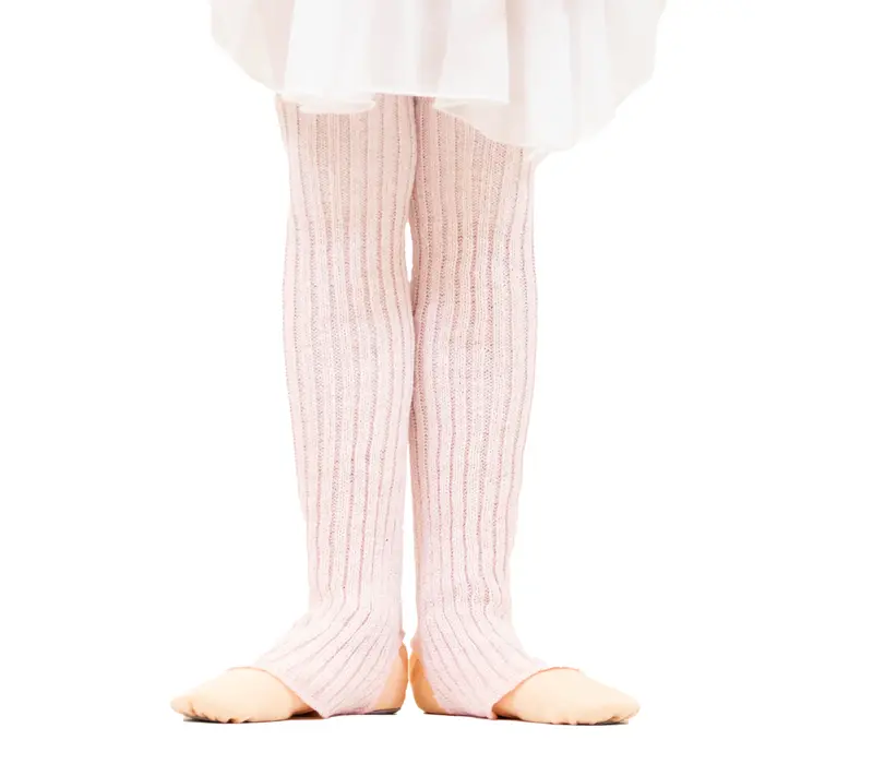 Intermezzo Prelux, gestrickte Stulpen mit Silberfaden - Weiß