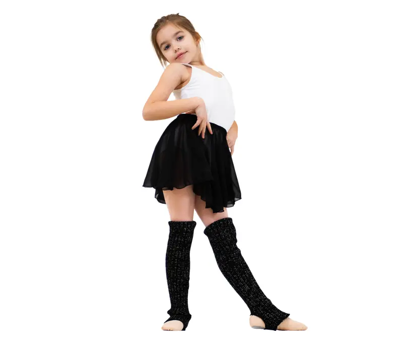 Intermezzo Prelux, gestrickte Stulpen mit Silberfaden - Weiß