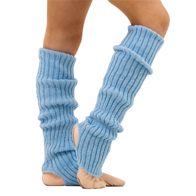 Intermezzo Prelux, gestrickte Stulpen mit Silberfaden - Blau - Sky Blue