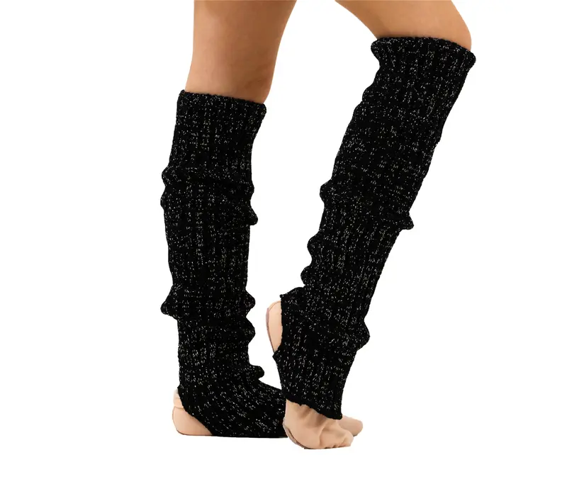 Intermezzo Prelux, gestrickte Stulpen mit Silberfaden - Weiß