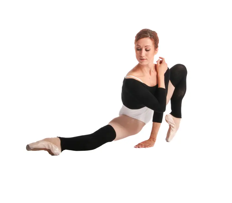 Delphina, gestrickte Stulpen mit einer Länge von 65 cm - Schwarz