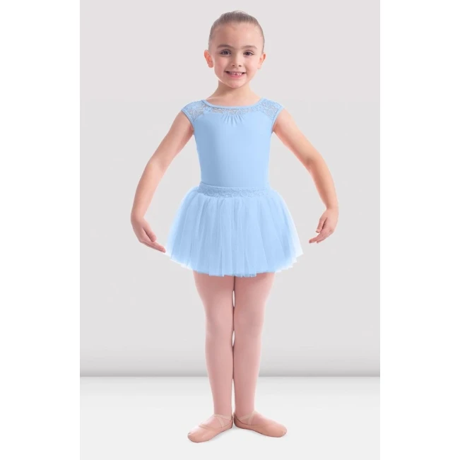 Mirella Daidy, Tanztrikot für Mädchen mit Spitze - Blau - blue