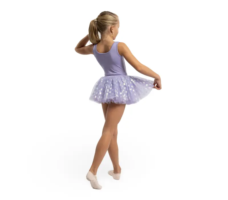 Mirella Glow Tank, Kindertrikot mit breiten Trägern und Tutu-Röckchen – Flieder Lilac Bloch