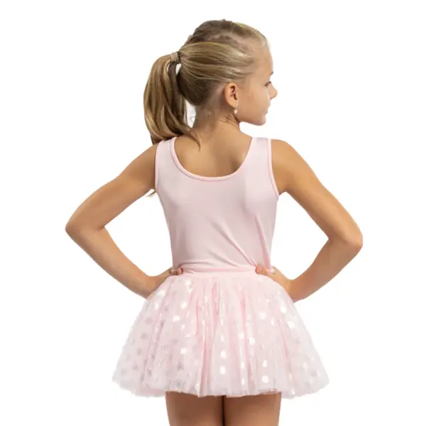 Mirella Glow Tank, Kindertrikot mit breiten Trägern mit Tutu-Röckchen 