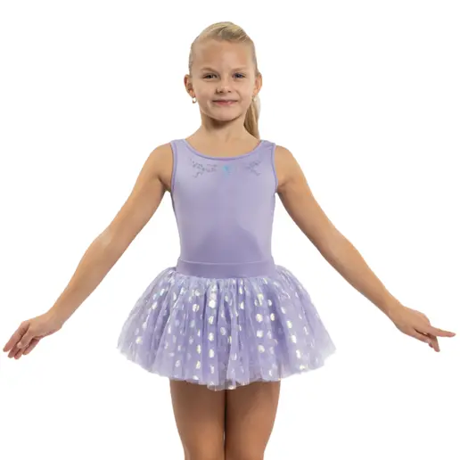 Mirella Glow Tank, Kindertrikot mit breiten Trägern mit Tutu-Röckchen 