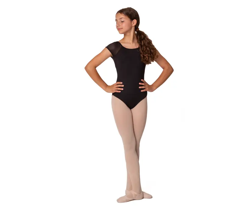 Mirella Soft Mesh Cap-Sleeve-Trikot, Kindertrikot - Schwarz Mirella Soft Mesh Cap-Sleeve-Trikot, Kindertrikot - Schwarz