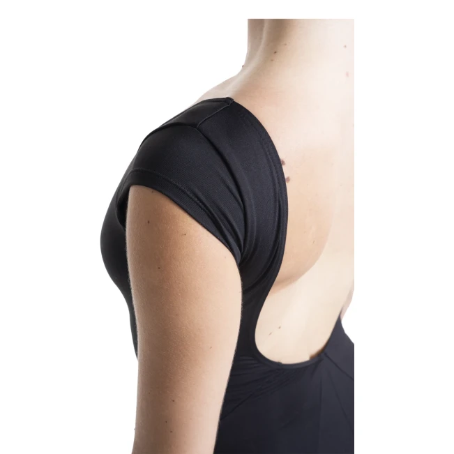 Mirella Schwarzer Leotard mit kurzen Ärmelchen, Damen-Trikot Mirella Schwarzer Leotard mit kurzen Ärmelchen, Damen-Trikot