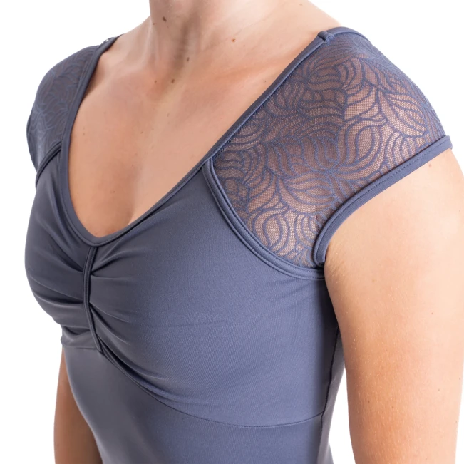 Mirella Pleated Bod Cap sleeve leotard M5096LM, Damen-Trikot mit Ärmel Mirella Pleated Bod Cap sleeve leotard M5096LM, Damen-Trikot mit Ärmel