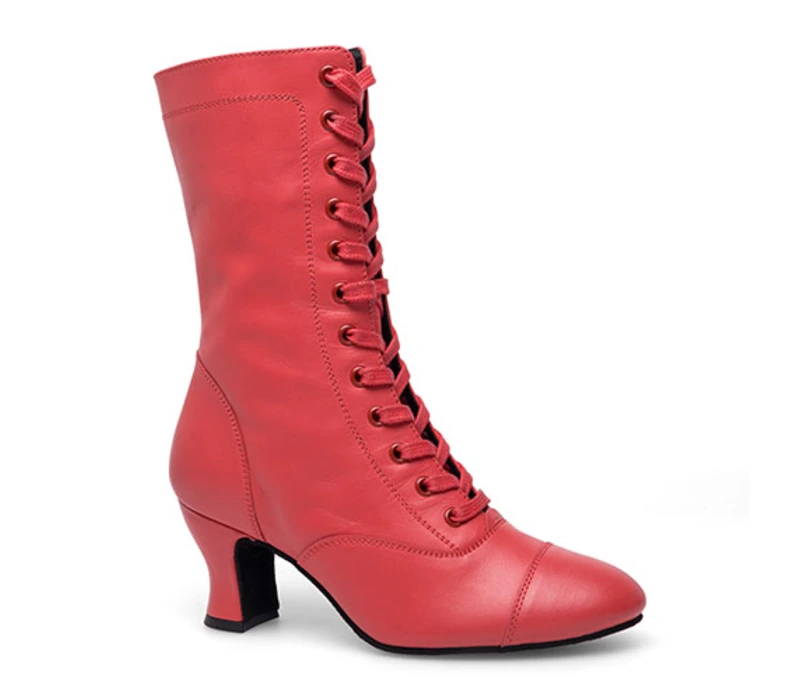 Rumpf Betty, Damen-Leder-Tanzstiefeletten - Rot - red