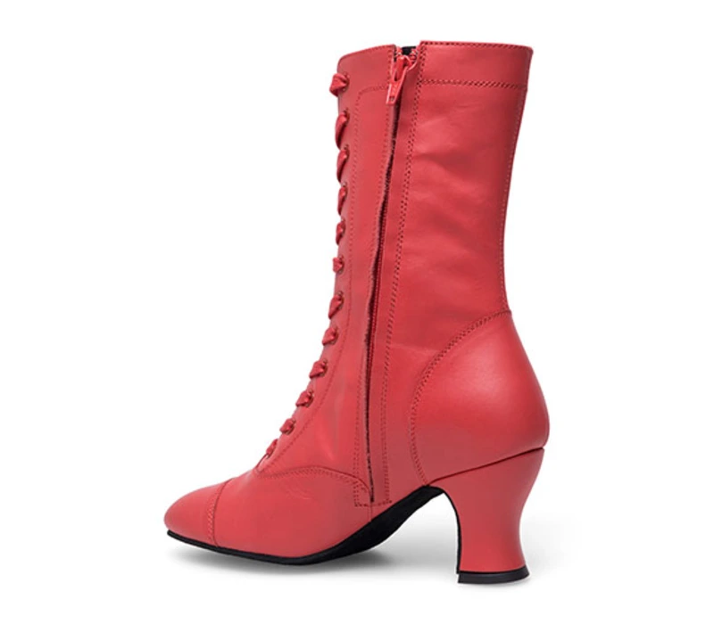 Rumpf Betty, Damen-Leder-Tanzstiefeletten - Rot - red
