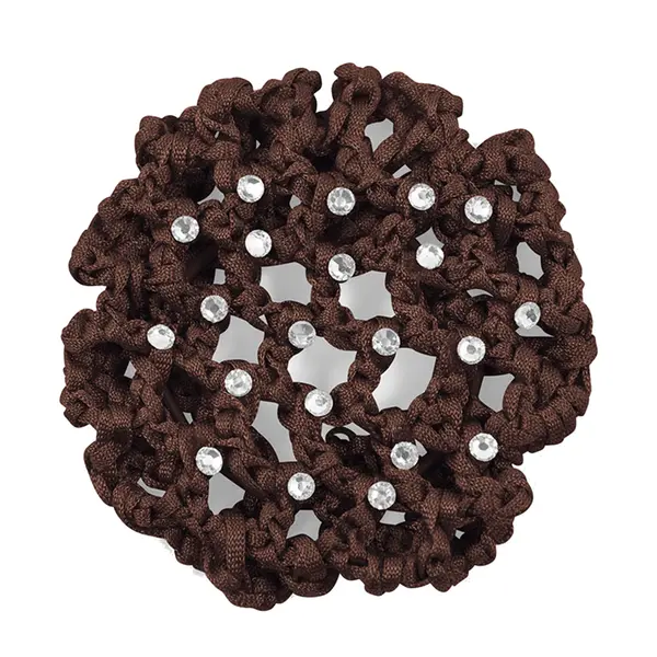 Rumpf Bun cover, farbiges Haarnetz für den Dutt mit Kristall